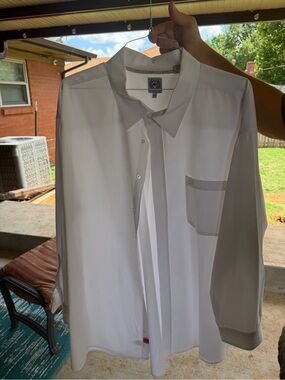 Cinch White Long-Sleeve Button Shirt with Embroidered Logo